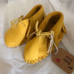 Buckskin baby moccasins